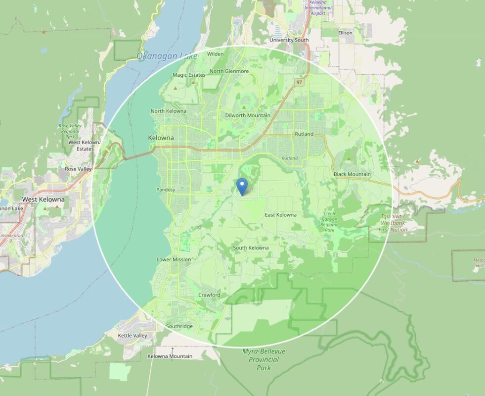 8km radius map